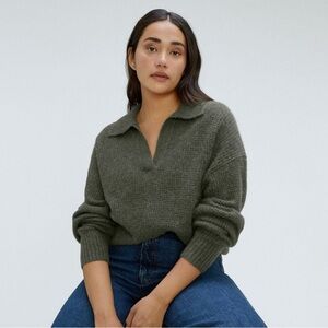 Everlane The Alpaca Waffle Stitch Polo Sweater